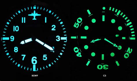 breitling 809 green.vs brown.luminous|Lumibrite vs. Superluminova C3 vs. Superluminova BGW9.